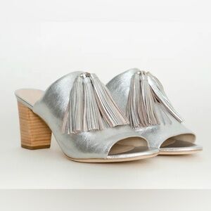 Loeffler Randall Clo Tassel Mule in Silver - size 9